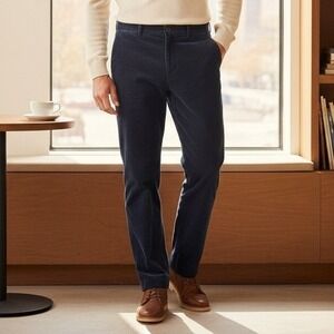Lauren Ralph Lauren Pants Mens 38 Blue Corduroy Straight Loose Fit Preppy Cotton